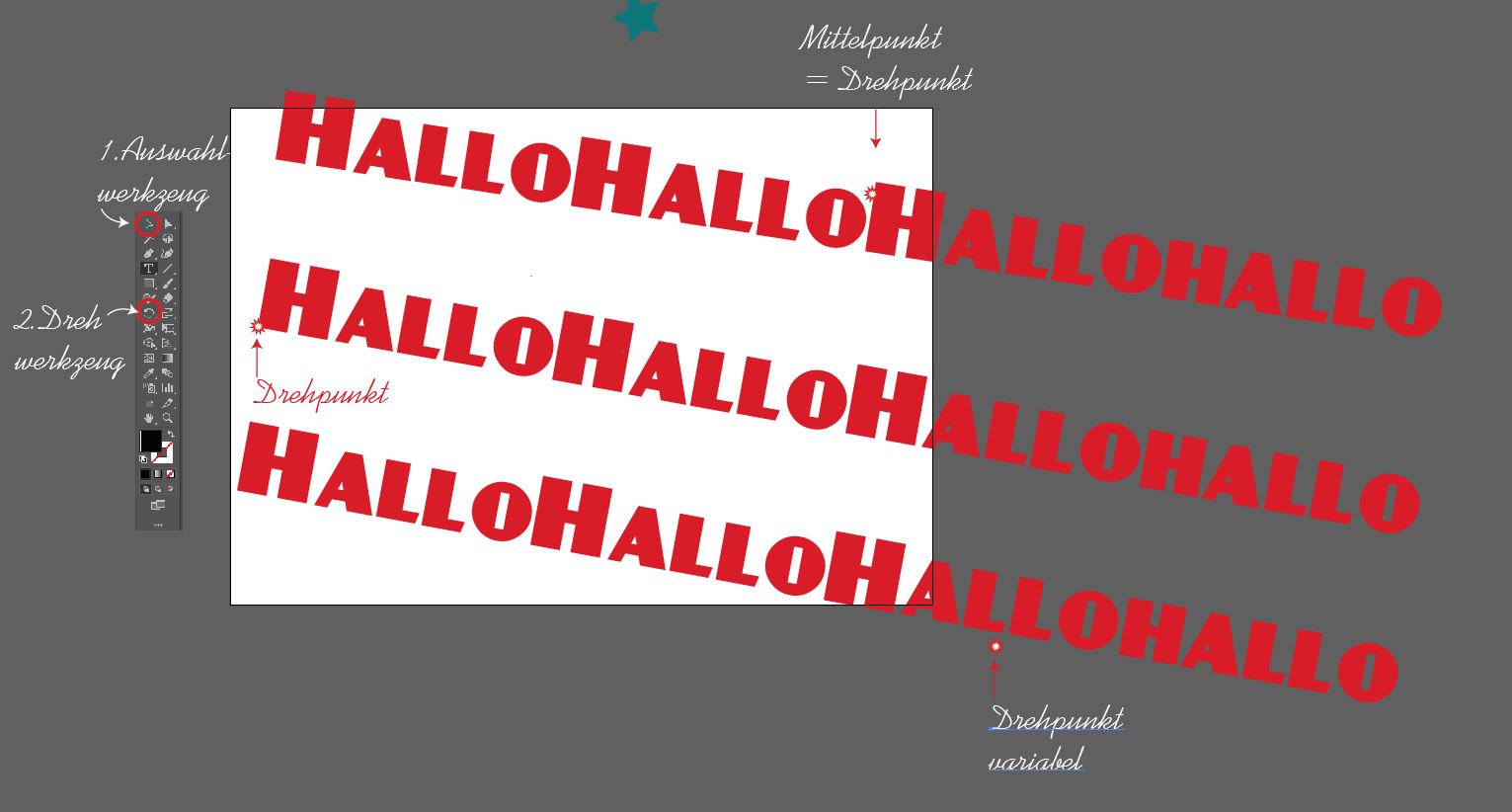 Text drehen mit Illustrator Studio für Illustration und